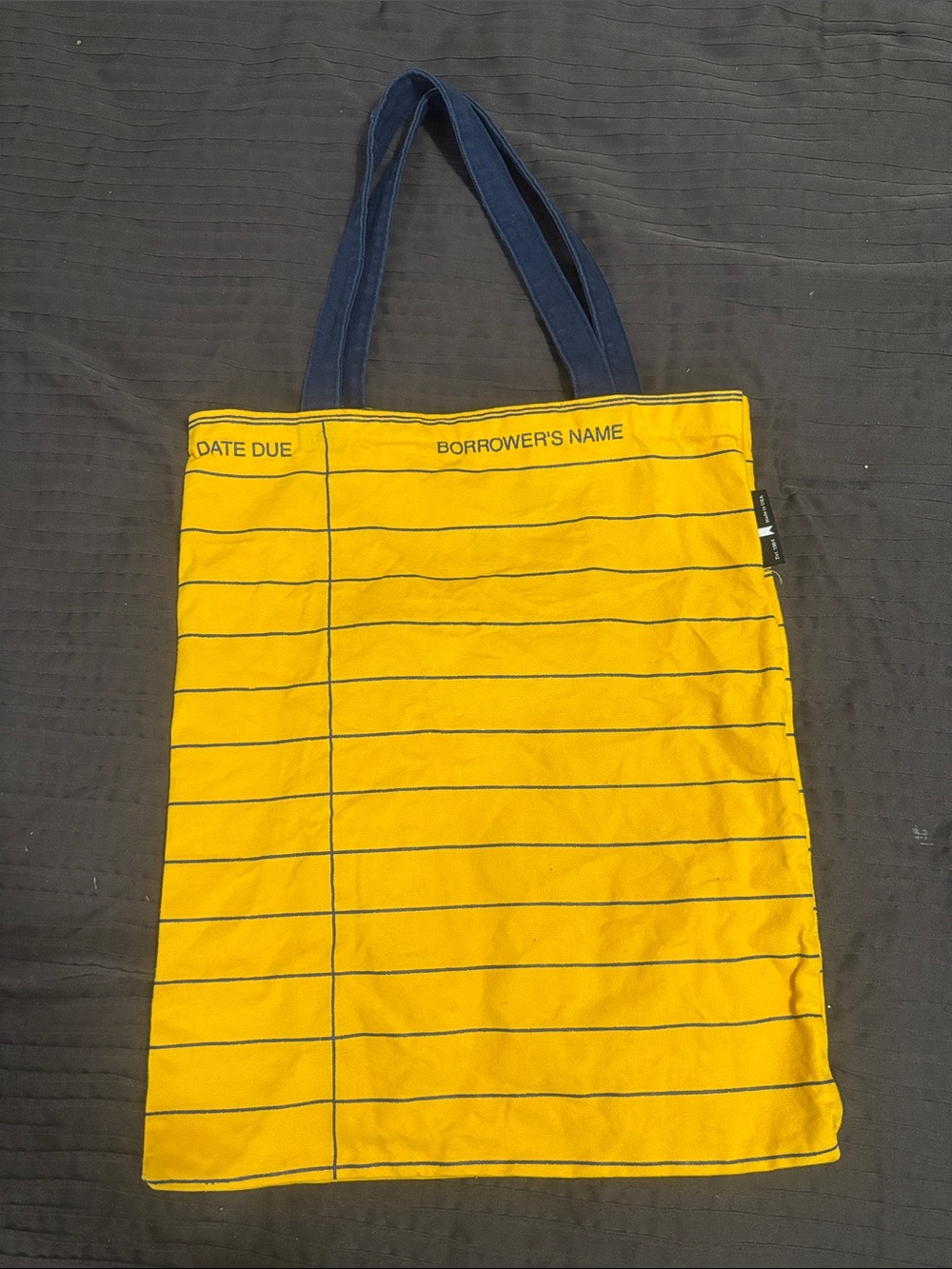Out of Print Yellow Library Card Tote Bag EUC